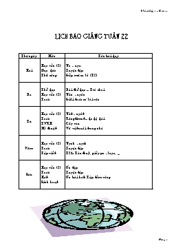 Lịch báo giảng tuần 22