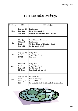 Lịch báo giảng tuần 23