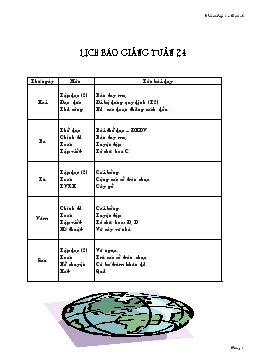 Lịch báo giảng tuần 24