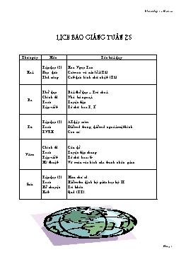 Lịch báo giảng tuần 25