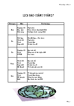 Lịch báo giảng tuần 27