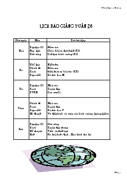 Lịch báo giảng tuần 28