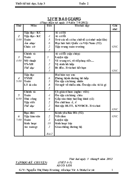 Lịch báo giảng tuần 2