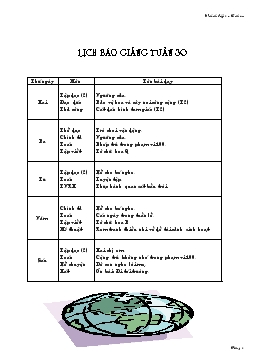 Lịch báo giảng tuần 30