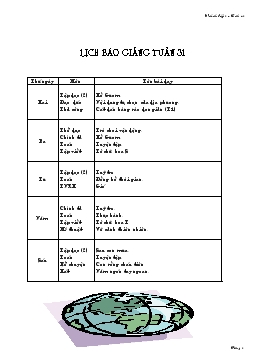 Lịch báo giảng tuần 31