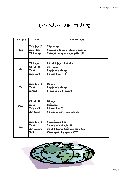 Lịch báo giảng tuần 32