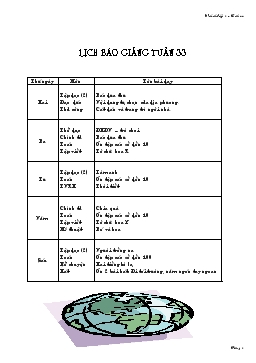 Lịch báo giảng tuần 33