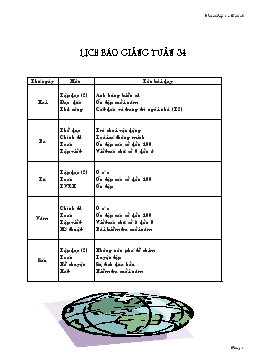 Lịch báo giảng tuần 34