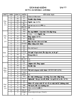 Lịch báo giảng tuần 4