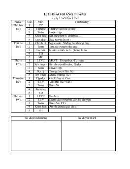 Lịch báo giảng tuần 5