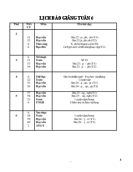 Lịch báo giảng tuần 6