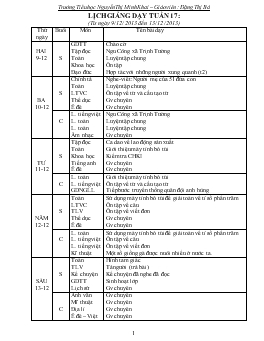 Lịch giảng dạy tuần 17