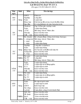 Lịch giảng dạy tuần 3
