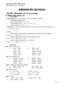 Nội dung ôn tập toán 6