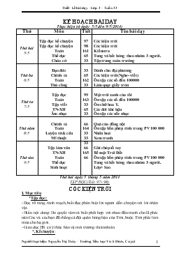 Thiết kế bài dạy lớp 3 tuần 33