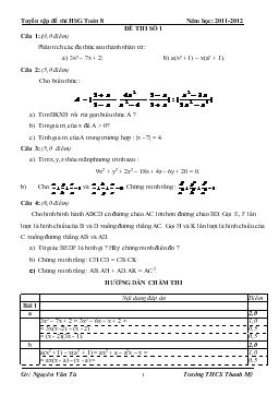 Tuyển tập đề thi HSG Toán 8 Năm học 2011-2012