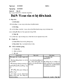 Giáo án Tin học Khối 6 - Tuần 10 - Nguyễn Thanh Dương
