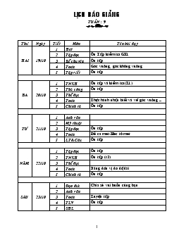 Giáo án Toán 3 - Tuần 9 - Năm học 2009-2010