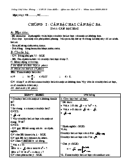 Bài giảng Tiết 1: Căn bậc hai (tiếp theo)