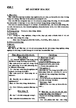 Bài giảng Tiết 1: Mở đầu môn hoá học (tiết 13)
