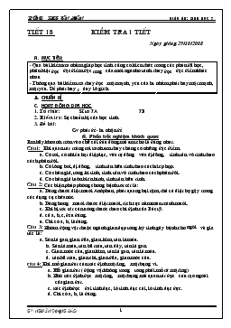 Bài giảng Tiết 18: kiểm tra 1 tiết (tiếp)