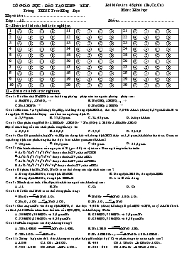 Bài kiểm tra 45 phút môn: Hóa học