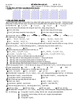Bài kiểm tra học kỳ I môn: Hóa học 11 - Mã đề thi 103