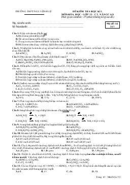 Bài kiểm tra học kỳ I môn: Hóa học 11 - Mã đề thi 357