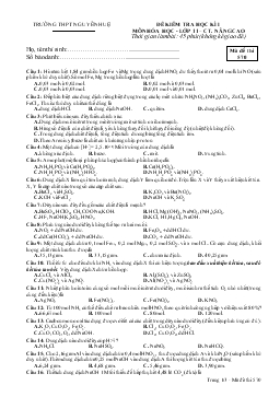 Bài kiểm tra học kỳ I môn: Hóa học 11 - Mã đề thi 570
