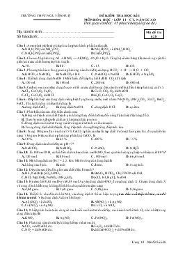 Bài kiểm tra học kỳ I môn: Hóa học 11 - Mã đề thi 628