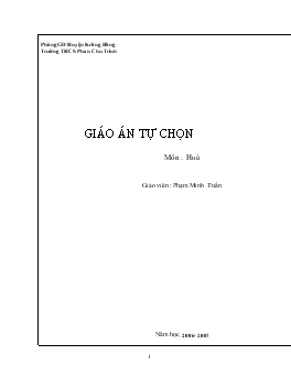 Chủ đề 1: Chất - Nguyên tử - phân tử (tiếp theo)