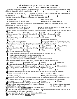 Đề kiểm tra học kì II môn Hóa học - Lớp 11 (nâng cao) - Mã đề thi 123