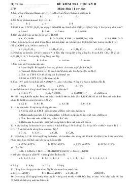 Đề kiểm tra học kỳ II môn: Hóa 11 cơ bản