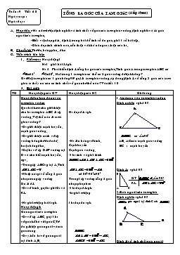 Giáo án Hình học 7 - Tiết 18: Tổng ba góc của một tam giác (Tiếp theo)