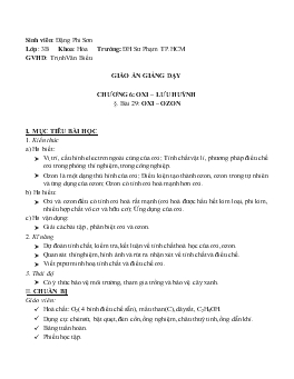 Giáo án Hóa học 10 - Bài 29: Oxi - Ozon - Đặng Phi Sơn