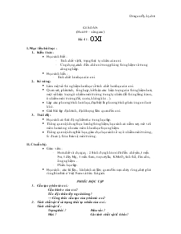 Giáo án Hóa học 10 nâng cao - Bài 41: Oxi