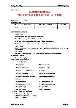 Giáo án Hóa học 10 nâng cao - Tiết 76, Bài 48: Bài thực hành số 6: Tính chất các hợp chất của lưu huỳnh - Trương Văn Hường
