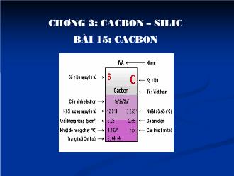Giáo án Hóa học 11 - Bài 15: Cacbon