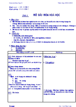 Giáo án hóa học 8 - Lê Văn Lộc