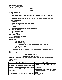 Giáo Án Hóa Học 8 - Tiết 40: Oxit