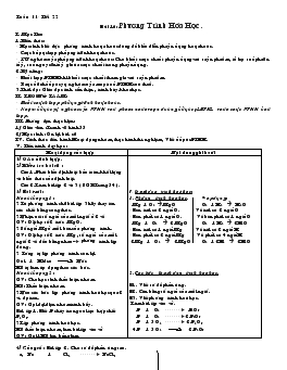 Giáo án Hóa học 8 - Tuần 11 - Tiết 22 - Bài 16: Phương Trình Hóa Học