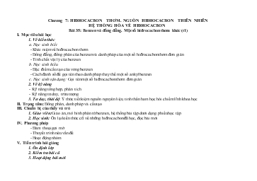 Giáo án Hóa học lớp 11 - Chương 7: Hiđrocacbon thơm. nguồn hiđrocacbon thiên nhiên hệ thống hóa về hiđrocacbon