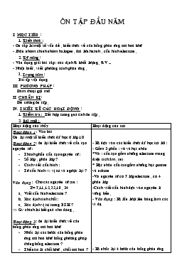 Giáo án Hóa học lớp 11 - Ôn tập đầu năm