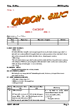 Giáo án Hóa học lớp 11 - Tiết 23 - Bài 15: Cacbon
