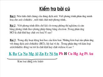 Giáo án Hóa học lớp 11 - Tiết 39 - Bài 23: Hiđro clorua và axit clohiđric