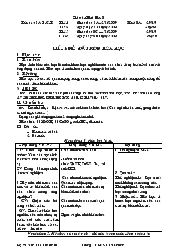 Giáo án Hóa học lớp 8 - Bùi Thanh Hà - Trường THCS Tân Khánh