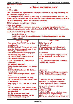 Giáo án Hóa học lớp 8 - Chu Thị Minh Thư - Trường THCS Minh Tân