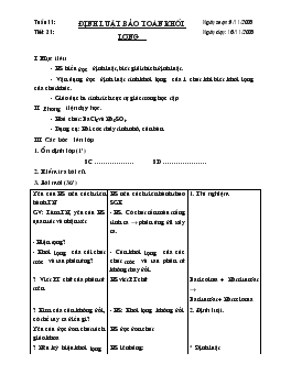 Giáo án Hóa học lớp 8 - Nguyễn Thị Hoa từ tuần 11 đến tuần 15