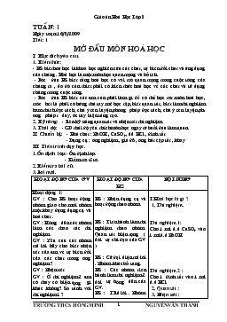 Giáo Án Hóa Học Lớp 8 - Nguyễn Văn Thành - Trường THCS Hồng Minh