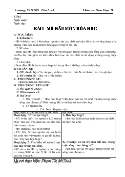 Giáo án Hóa học lớp 8 - Phạm Thị Mĩ Dinh